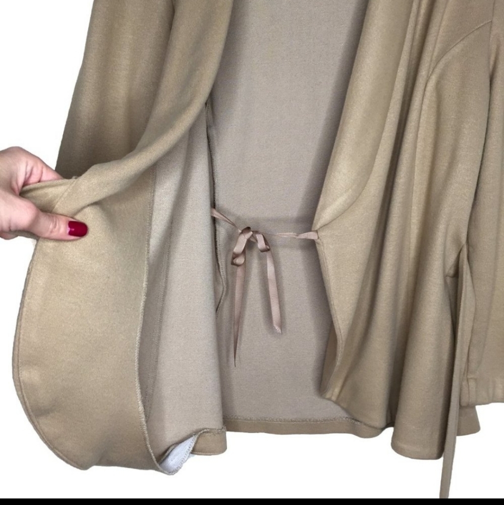Joni James Wrap Long Sleeve Taupe Blazer
